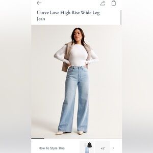 Abercrombie curve love wide leg jean - size 28 / 6